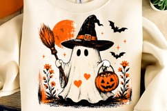 Vintage Halloween Ghost Witch PNG, Ghost Coffee PNG, Spooky Product Image 7