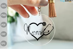 Nurse Life SVG Design / Keychain For Nurse SVG Cut Files Product Image 1
