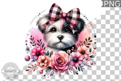 Dog With Flowers Sublimation - Clipart PNG Design Product Image 1