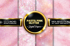 Pastel Pink Glitter Digital Papers - 04 variations Product Image 1
