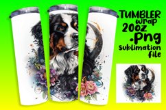 Petal Pup: Watercolor Tumbler Wrap 20oz Product Image 1