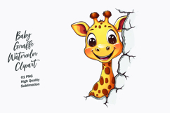 Baby giraffe watercolor clipart PNG Product Image 1