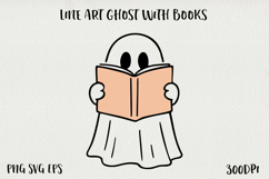Cute Line Art Doodle Ghost Clipart | Halloween PNG SVG EPS Product Image 1