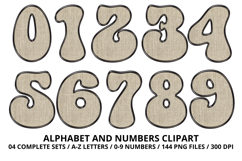 Rustic Burlap Alphabet PNG Farmhouse Letters 300 DPI Product Image 5