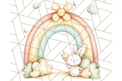 Pastel Plushie Rainbow Clipart PNG, Nursery Baby Animals Png Product Image 3