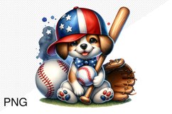 4th Of July Baseball Sublimation - Clipart PNG Design Product Image 1