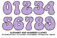 Polka Dots Alphabet Letters &amp; Numbers Clipart PNG 300DPI Product Image 5
