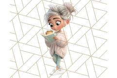 Kawaii Cozy Girl Clipart PNG, Pastel Fall Cozy Aesthetic Product Image 3