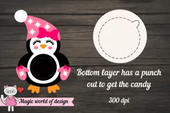 Pink penguin girl Candy Dome , 3d svg cut file, Product Image 5