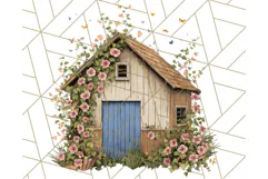Vintage Cottagecore Barn PNG Clipart, Farmhouse Style Product Image 3