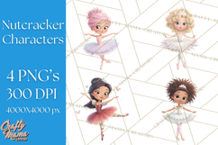 Diverse Ballerina Nutcracker Clipart PNG Product Image 1