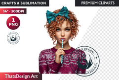 Cosy Winter Aurora Girl Clipart, Fashion Girl PNG Product Image 1