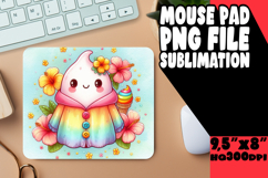 Cheerful Desk Pad Sublimation Ideas, Cute Ghost Product Image 1