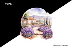 Watercolor Lavender Porch Clipart Product Image 1