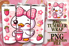 Luminous Sublimation 20oz tumbler wrap, Cute Goose Product Image 1