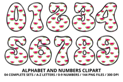Watermelon Alphabet PNG Cute Summer Letters &amp; Numbers 300DPI Product Image 5