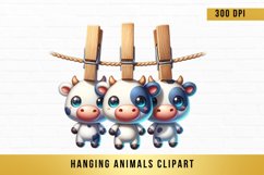 cute hanging animals clipart, hanging animals sublimation Product Image 1