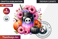 Pastel Goth Halloween Drinks - Kawaii Spooky Clipart PNG Product Image 1