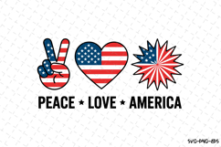 Peace Love America svg, Patriotic 4th of july svg Product Image 1