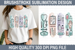 Nurse Brushstroke Sublimation Design - Brushstroke PNG Product Image 1
