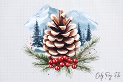 Watercolour Rustic Christmas Clipart PNG Product Image 1