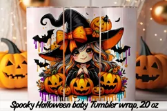 Cute and Spooky Halloween Tumbler wrap PNG, 20 oz. Product Image 3