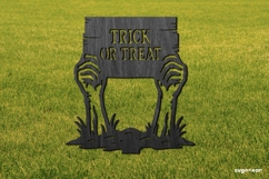 Trick or Treat Garden Stake Laser Cut | Glowforge | SVG Product Image 2