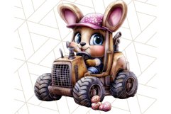Pastel Easter Construction Clipart, Bunny Truck PNG Product Image 15