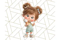 Kawaii City Girl PNG Clipart, Soft Dreamy Style Clip Art Product Image 3