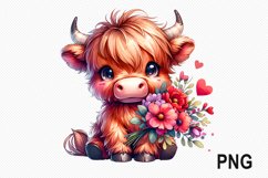 Cow And Flowers Sublimation - Cow Flowers Clipart PNG Design Product Image 1