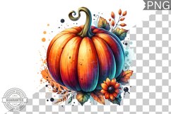 Pumpkin Flowers Sublimation - Clipart PNG Design Product Image 1