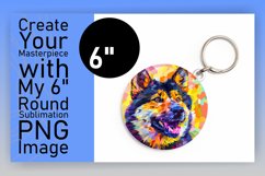 Whimsical Colorful Dog Round Design Keychain Product Image 1