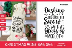 Christmas Wine Bag Quotes SVG | Dashing With Merlot Product Image 1