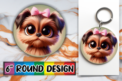 Luminous Circle Coasters Sublimation, 3D Dog Product Image 1