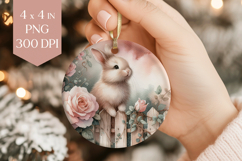 Bunny &amp; Roses Ornament PNG Product Image 1