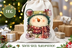 Cute Christmas Snowman Santa Sack PNG Product Image 1