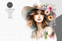 Woman clipart, Watercolor clipart, Woman sublimation Product Image 1