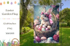 Floral Easter Garden Flag, Easter Bunny PNG, Easter Basket Product Image 1