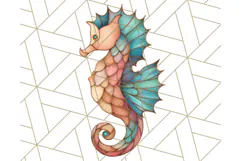 Stained Glass Sea Creatures PNG Clipart, Ocean Fantasy Product Image 3