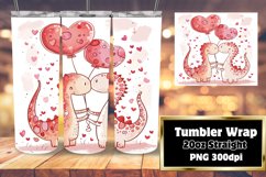 Watercolor Dino Romance Sublimation Product Image 1