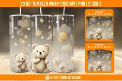 3D Bear In Snow Tumbler Wrap Designs Product Image 20