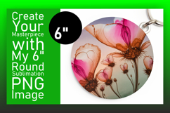 Artistic Circle PNG for Keychains , Flowers Product Image 1