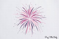 Happy New Year Fireworks Clipart PNG Product Image 1