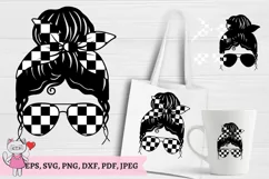 Race Life Messy Bun PNG File, Sublimation Designs svg Product Image 1
