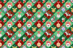 Vintage Watercolor Christmas Clipart & Seamless Patterns Product Image 14