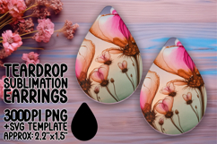 Stylish Teardrop Design for Sublimation , Flowers Product Image 1