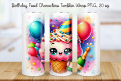 Birthday Food Character Tumbler Wrap Bundle PNG 20 oz Product Image 16