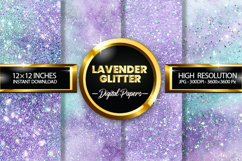 Lavender Glitter Digital Papers - 04 variations Product Image 1