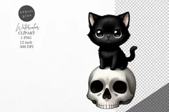 Halloween clipart, Black cat clipart, Kids Halloween Product Image 1