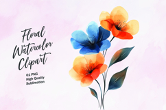 Watercolor floral clipart sublimation Product Image 1